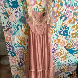 Cider Blush Dress with Lace Detail